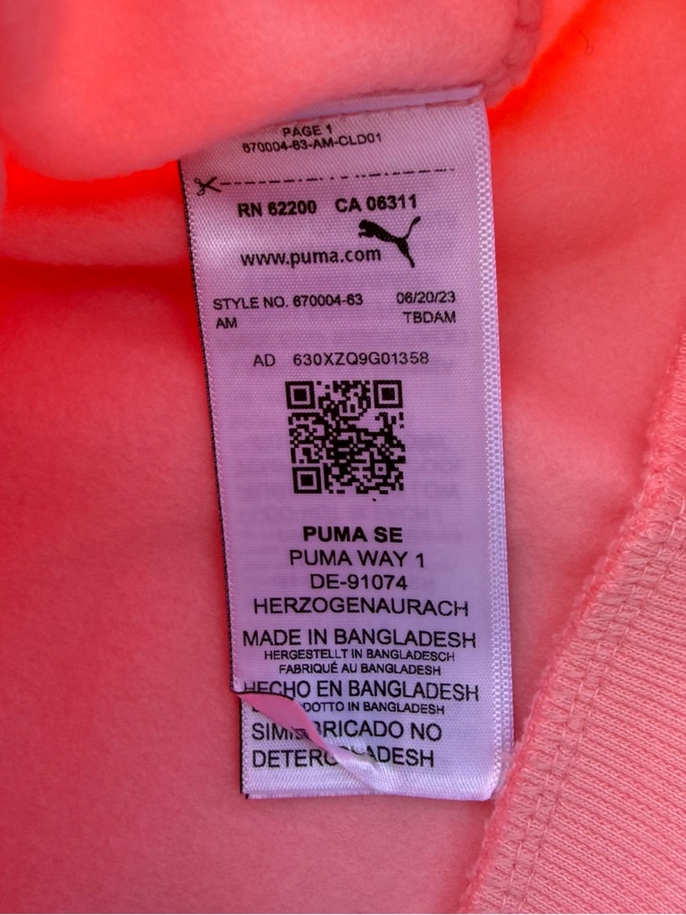 Puma Soft Pink Women's Pullover Hoodie Size Large ( Run Small ) NWOT - Picture 6 of 6